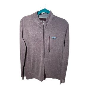 L.L. Bean Men's Zip-Up Sweater in Heathered Burgundy